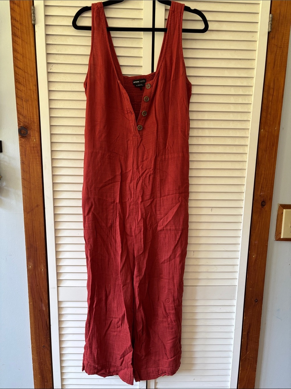 Prana Burnt Orange Button-Front Ribbed Camisole - Picture 2 of 5